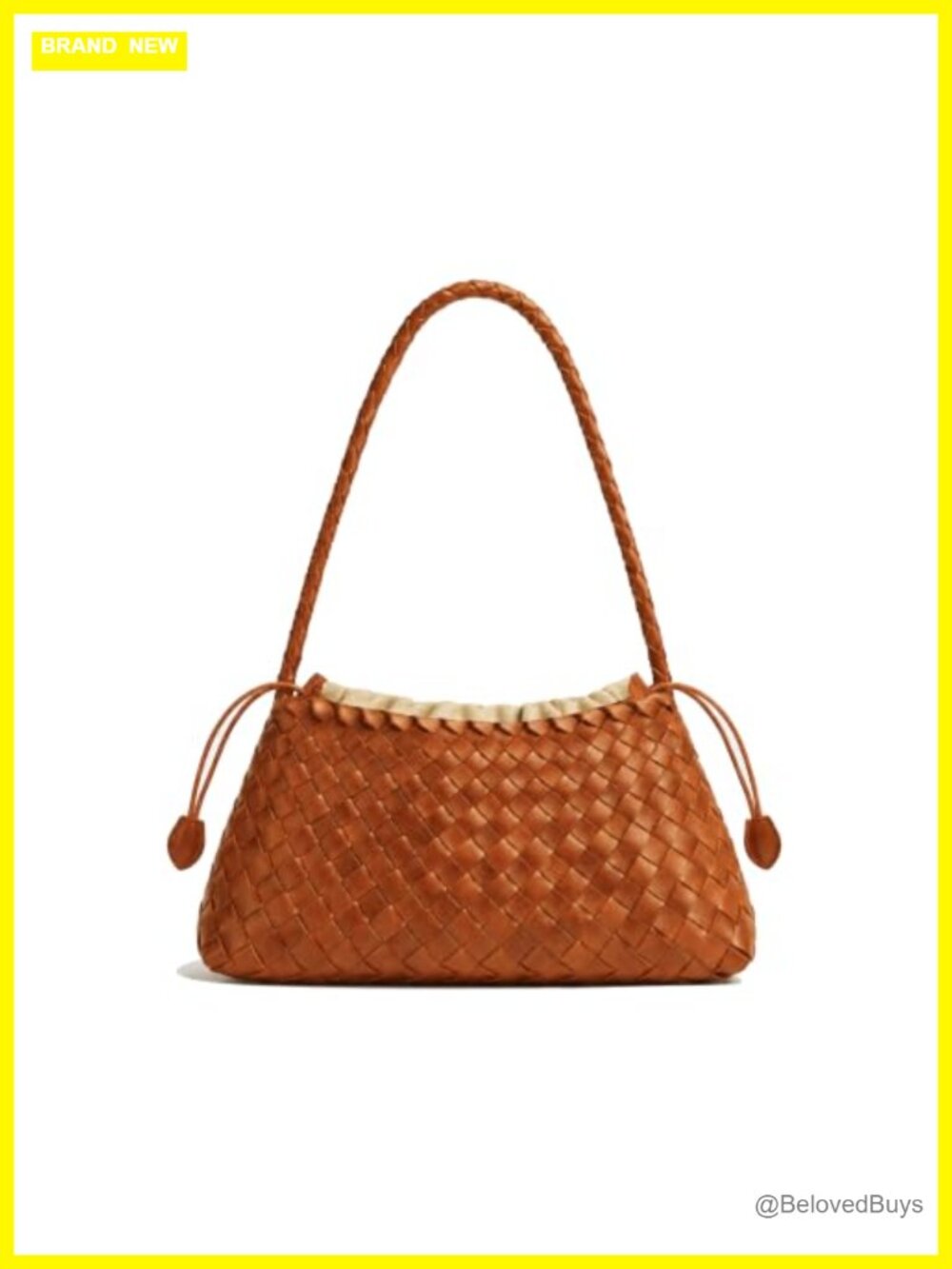 Woven Faux Leather Shoulder Bag Hobo Tote Purse Handwoven